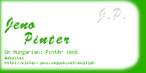 jeno pinter business card